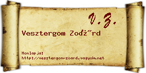 Vesztergom Zoárd névjegykártya